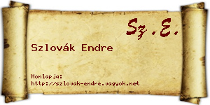 Szlovák Endre névjegykártya